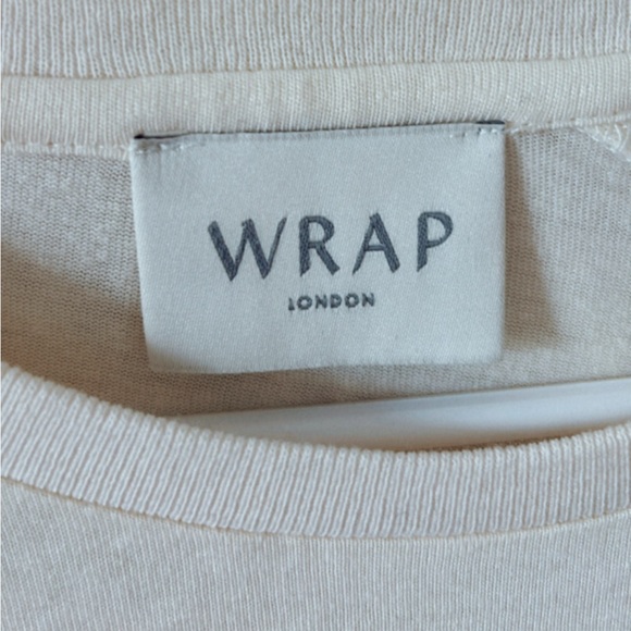 Wrap London Linen Blend Pullover Top Lightweight Sweater Mesh Sleeves Polka Dot - Picture 3 of 5